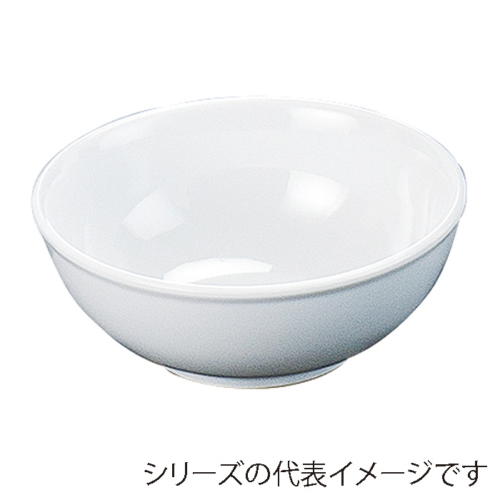 福井クラフト メラミン鉢　23.0cm　細渕付丸盛鉢 白グロス 75006090 1個（ご注文単位1個）【直送品】