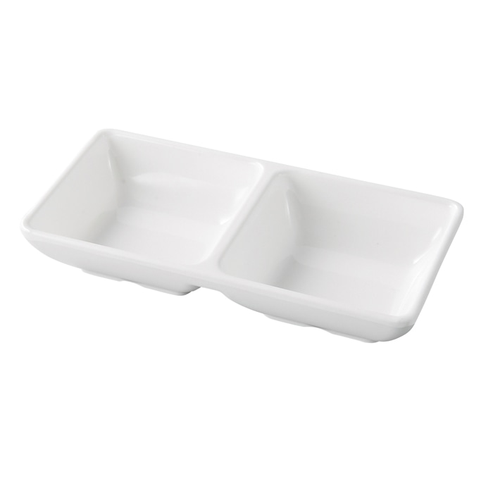 福井クラフト メラミン仕切皿 14.8cm 雅二ツ切皿 白グロス 51025440 1個(ご注文単位1個)【直送品】