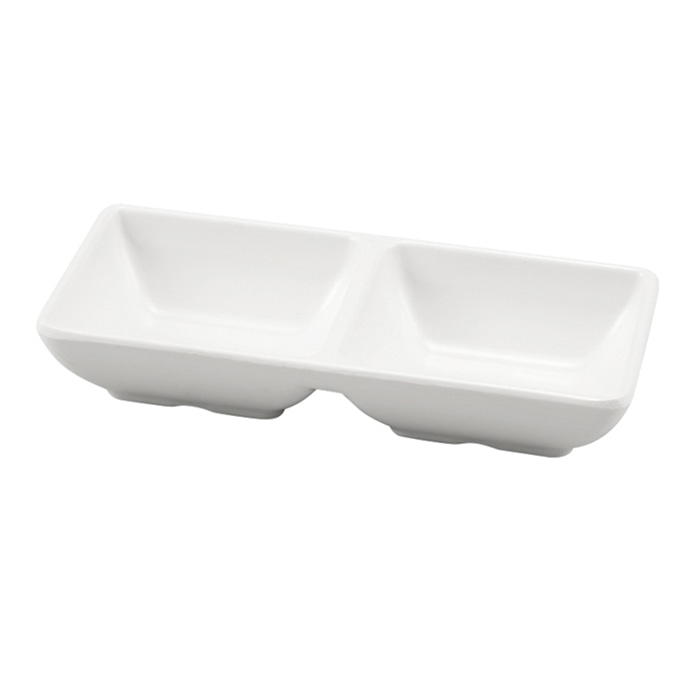 福井クラフト メラミン仕切皿 14.8cm 雅二ツ切皿 白グロス 51025440 1個(ご注文単位1個)【直送品】