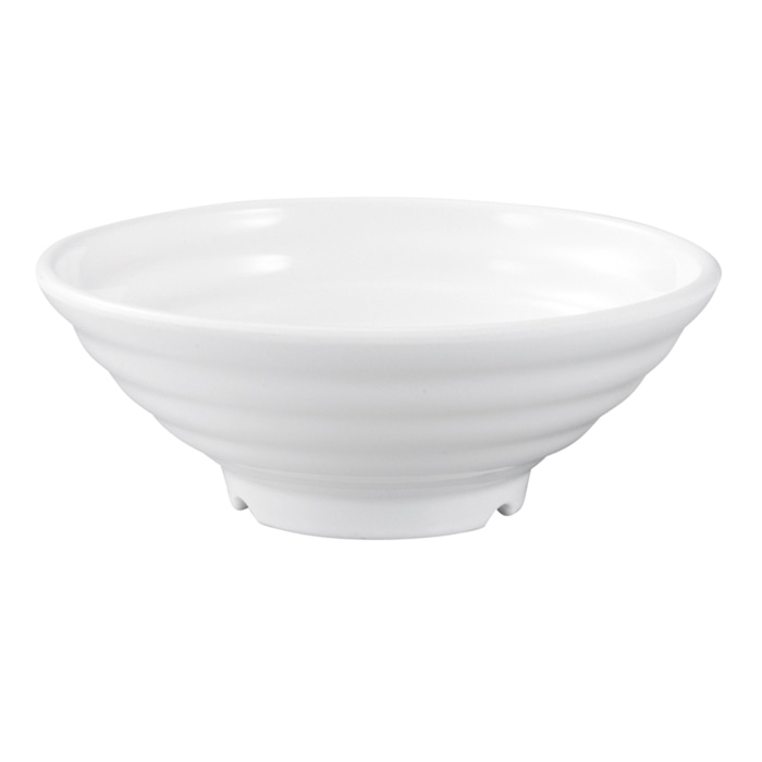 福井クラフト メラミン製 福寿太ロクロ目麺鉢 φ17.5cm 白グロス 51025690 1個(ご注文単位1個)【直送品】