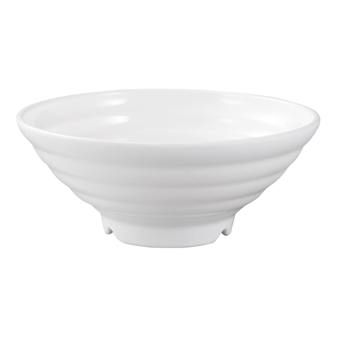 福井クラフト メラミン製 福寿太ロクロ目麺鉢 φ20.3cm 白グロス 51025700 1個(ご注文単位1個)【直送品】
