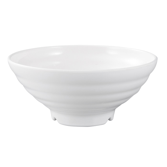 福井クラフト メラミン製 福寿太ロクロ目麺鉢 φ22.2cm 白グロス 51025710 1個(ご注文単位1個)【直送品】