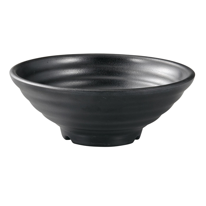 福井クラフト メラミン製 長寿太ロクロ目麺鉢 φ17.5cm 黒マット 51025660 1個(ご注文単位1個)【直送品】