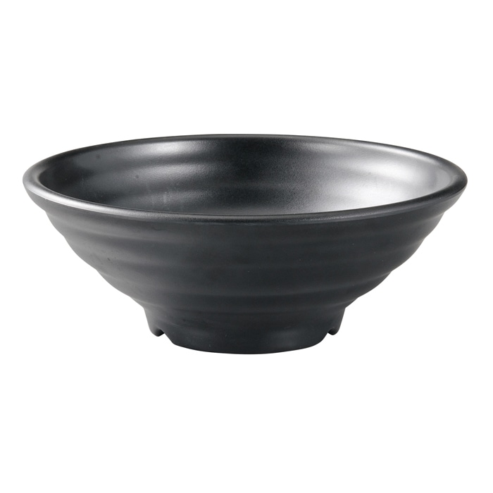 福井クラフト メラミン製 長寿太ロクロ目麺鉢 φ20.2cm 黒マット 51025670 1個(ご注文単位1個)【直送品】