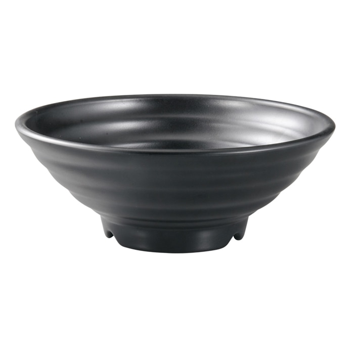 福井クラフト メラミン製 長寿太ロクロ目麺鉢 φ22.8cm 黒マット 51025680 1個(ご注文単位1個)【直送品】