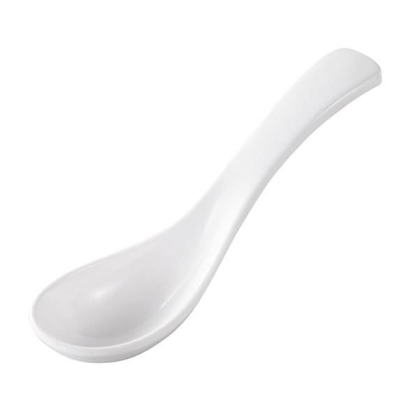 福井クラフト メラミン製　雅太手レンゲ　14.5cm 白グロス 51025180 1個（ご注文単位1個）【直送品】