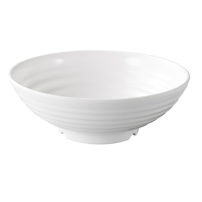 福井クラフト メラミン製 羽衣千筋麺鉢 φ24.1cm 白グロス 51025270 1個(ご注文単位1個)【直送品】