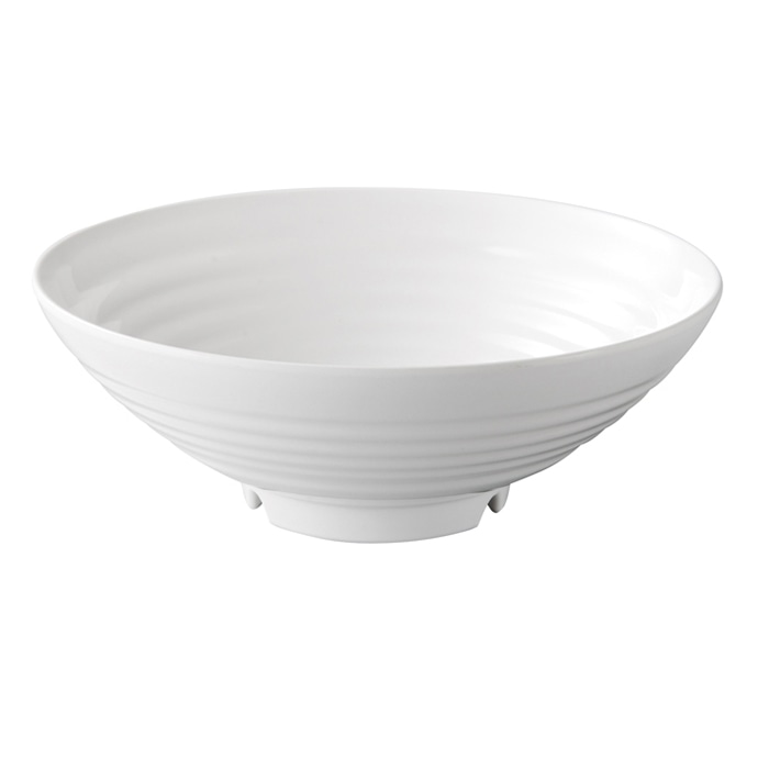 福井クラフト メラミン製 羽衣千筋麺鉢 φ26.3cm 白グロス 51025280 1個(ご注文単位1個)【直送品】