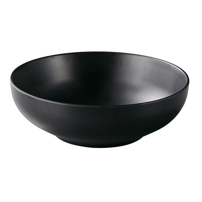 福井クラフト メラミン製 雅腰張麺鉢 φ17.7cm 黒マット 51025360 1個(ご注文単位1個)【直送品】