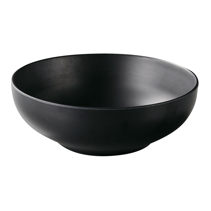 福井クラフト メラミン製 雅腰張麺鉢 φ19.4cm 黒マット 51025370 1個(ご注文単位1個)【直送品】