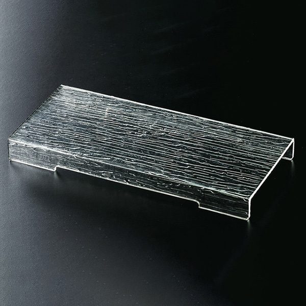 福井クラフト アクリル盛台　さざ波　マルチヒナ段盛台 40×18.6×H4cm 51022790 1個（ご注文単位1個）【直送品】