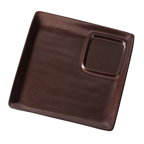 福井クラフト 25cm陶風フリープレート こげ茶ゆず天目　裏黒 51021985 1個（ご注文単位1個）【直送品】