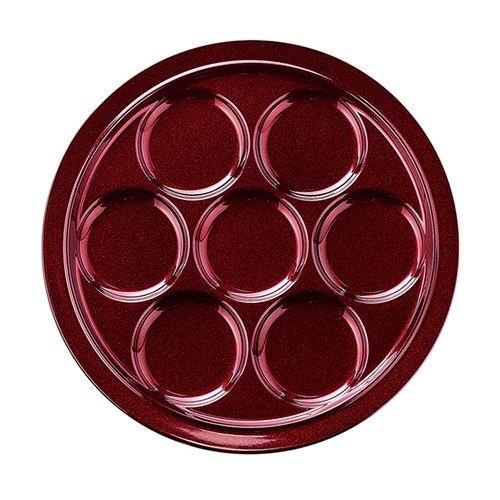 福井クラフト 耐熱φ30cm丸渕付7ツ仕切りプレート 溜パール　裏黒 55013180 1個（ご注文単位1個）【直送品】