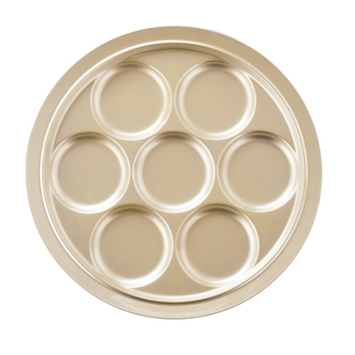 福井クラフト 耐熱φ30cm丸渕付7ツ仕切りプレート 黄金銀彩　裏黒 55013210 1個（ご注文単位1個）【直送品】