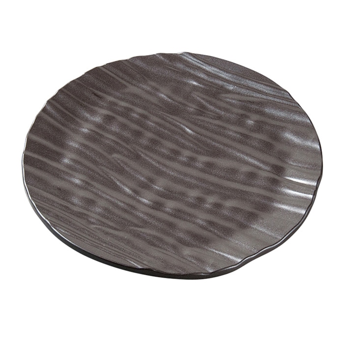 福井クラフト 盛込皿　φ320しのぎ波彫丸皿 黒銀いぶし塗裏黒塗り 51022020 1個（ご注文単位1個）【直送品】