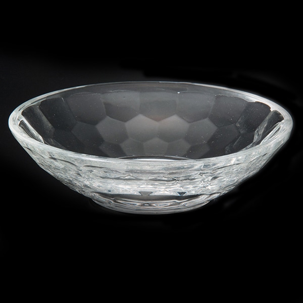 福井クラフト ガラス器　φ9.7cm　亀甲カットガラス皿 透明 75005270 1個（ご注文単位1個）【直送品】