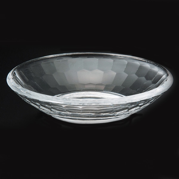 福井クラフト アクリル亀甲カット皿　全面塗装 φ9.7cm　透明 75007040 1個（ご注文単位1個）【直送品】