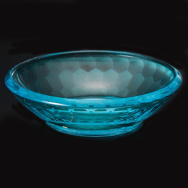 福井クラフト アクリル亀甲カット皿　全面塗装 φ8cm　ブルー 75007031 1個（ご注文単位1個）【直送品】