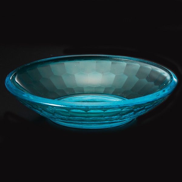 福井クラフト アクリル亀甲カット皿　全面塗装 φ97　ブルー 75007041 1個（ご注文単位1個）【直送品】