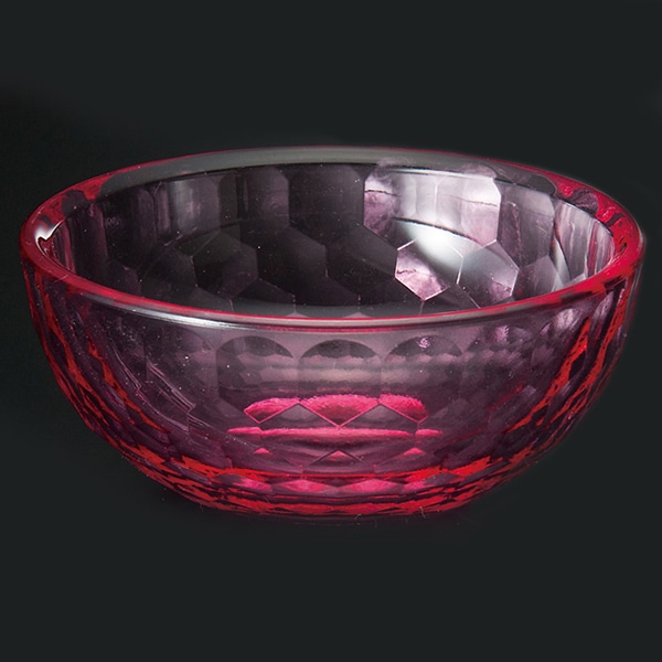 福井クラフト アクリル亀甲カット鉢　全面塗装 φ8cm　レッド 75007062 1個（ご注文単位1個）【直送品】