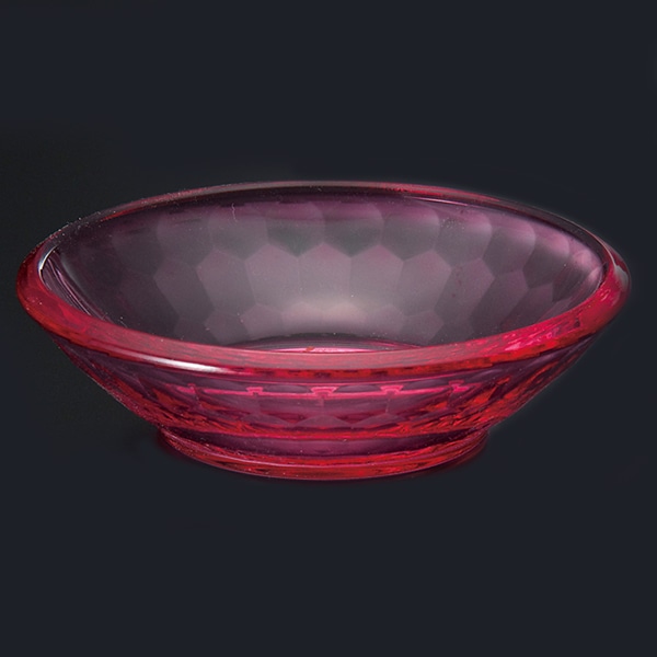 福井クラフト アクリル亀甲カット皿　全面塗装 φ8cm　レッド 75007032 1個（ご注文単位1個）【直送品】