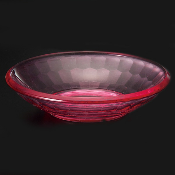 福井クラフト アクリル亀甲カット皿　全面塗装 φ9.7cm　レッド 75007042 1個（ご注文単位1個）【直送品】