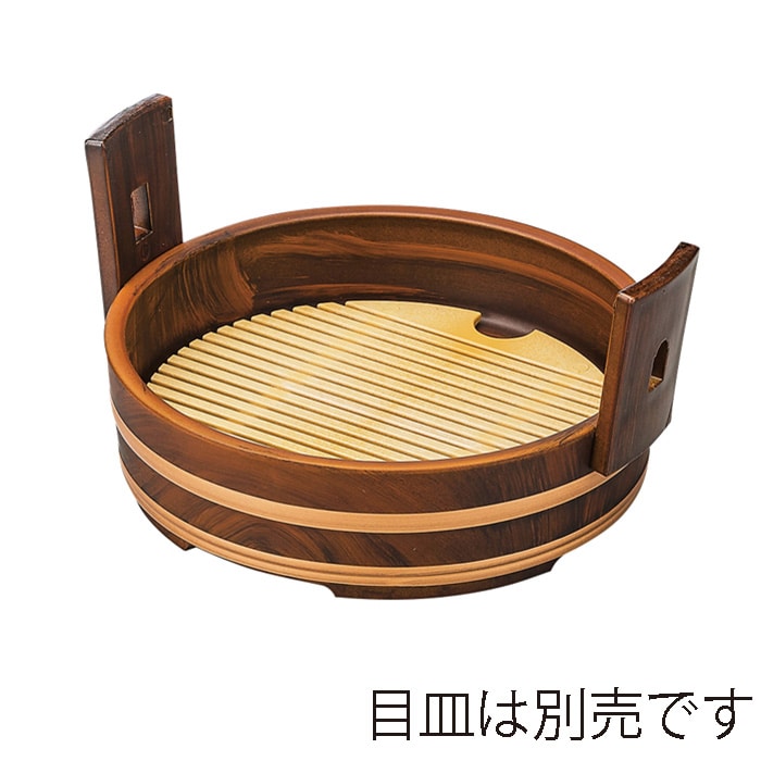 福井クラフト 桶型盛器　6寸手桶　本体 ブラウン刷毛目 51030913 1個（ご注文単位1個）【直送品】