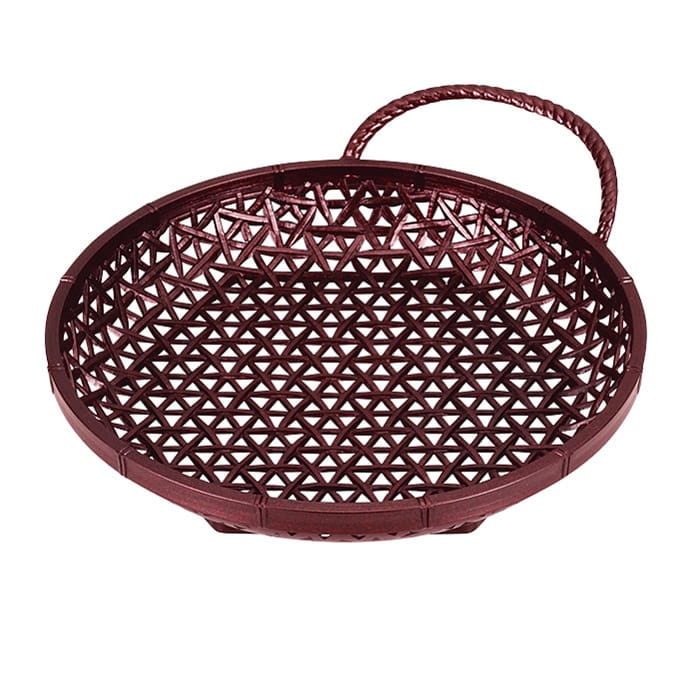 福井クラフト 竹盛篭　6.5寸やすらぎ丸カゴ 茶パール 51272391 1個（ご注文単位1個）【直送品】