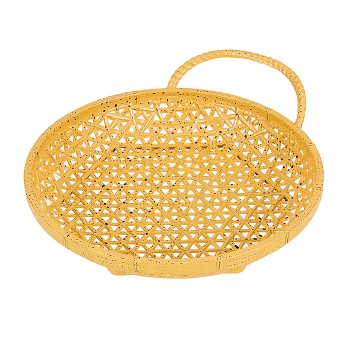 福井クラフト 竹盛篭　6.5寸やすらぎ丸カゴ ゴマ竹 51272394 1個（ご注文単位1個）【直送品】