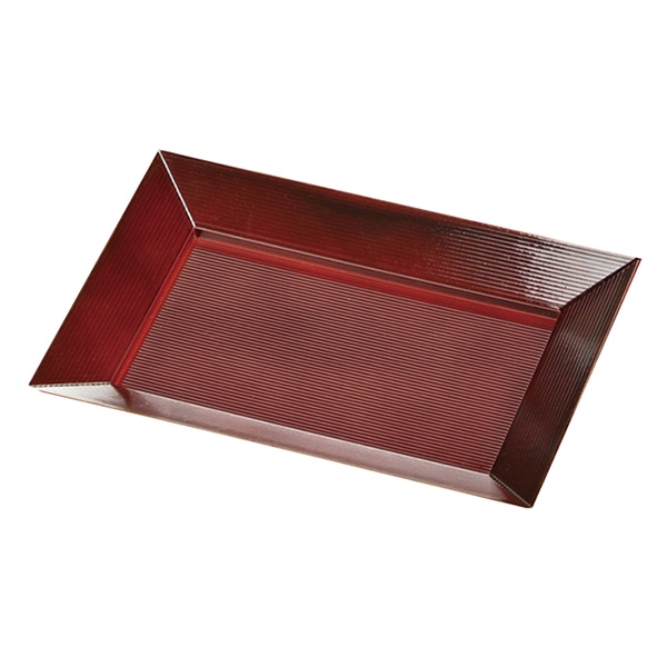 福井クラフト 盛皿　8寸長角千筋四方盛皿 新溜 51030845 1個（ご注文単位1個）【直送品】