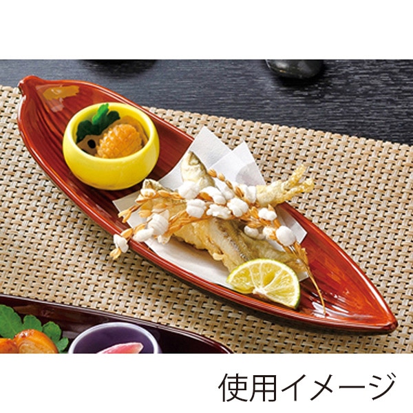 福井クラフト 9寸笹型前菜皿 漆調春慶 51272175 1個（ご注文単位1個）【直送品】