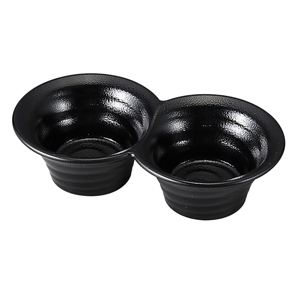 福井クラフト 小鉢　ツイン渦小鉢 内外ゆず天目黒 30003530 1個（ご注文単位1個）【直送品】