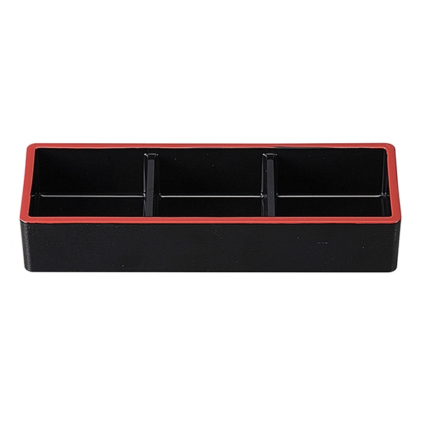 福井クラフト 桐木目三点珍味箱 横黒天朱 99905101 1個(ご注文単位1個)【直送品】