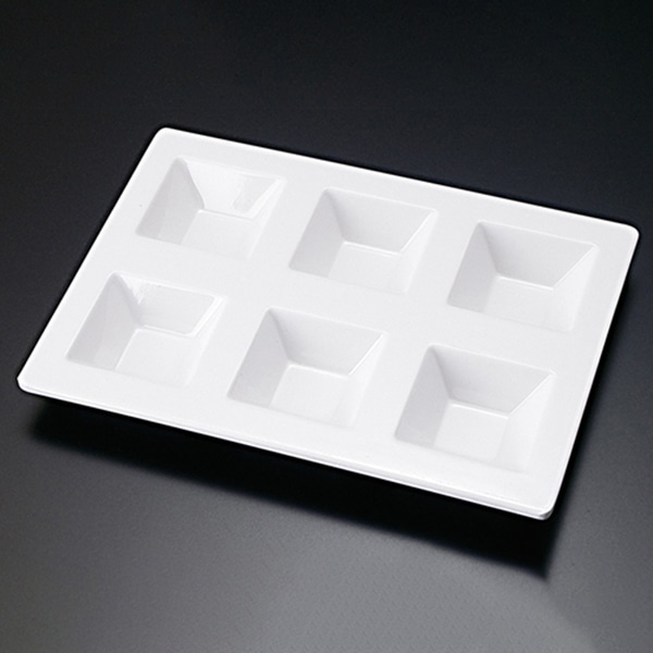 福井クラフト メラミン製 18.9cm 長角六ッ切プレート ホワイト 50002080 1個(ご注文単位1個)【直送品】