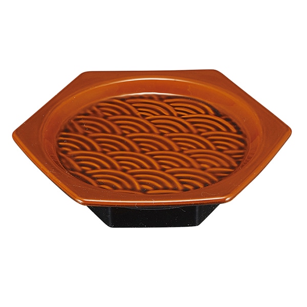 福井クラフト 耐熱6.5寸亀甲高月盛鉢 漆調春慶 51272202 1個（ご注文単位1個）【直送品】