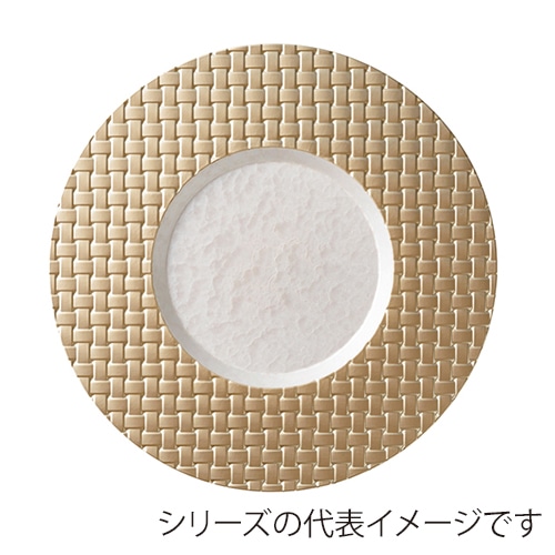 福井クラフト 耐熱28cmアジロプレート 内ホワイトアクア/リムゴールド/裏白塗 75020190 1個(ご注文単位1個)【直送品】