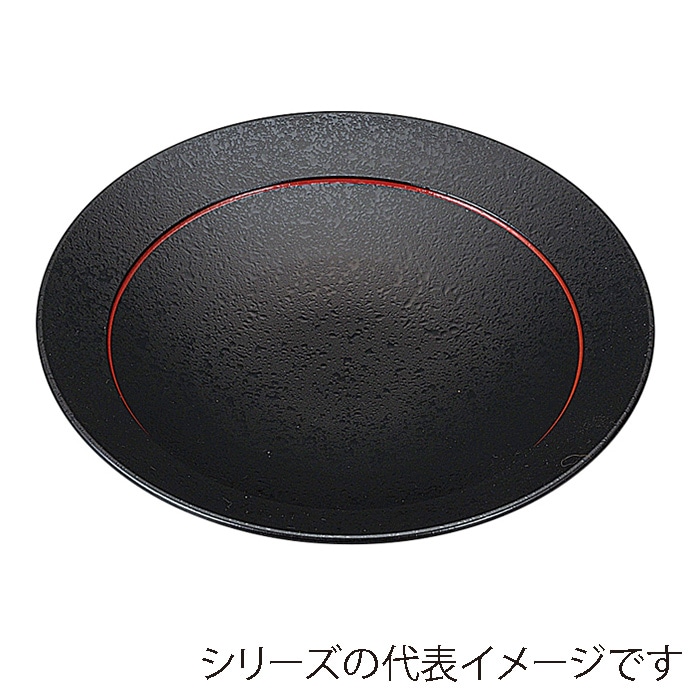 福井クラフト 7寸大安そば盛皿 黒内渕朱ラインクリヤータタキ裏黒塗り 51301320 1個（ご注文単位1個）【直送品】