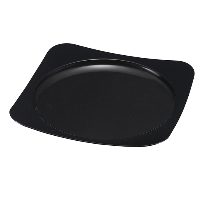 福井クラフト ラーメントレー　隅丸満月そば皿 黒クリヤータタキ 45151814 1個（ご注文単位1個）【直送品】