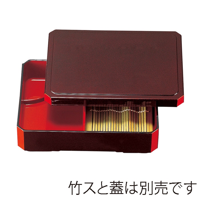 福井クラフト 隅切天そばセイロ 本体 溜パール内朱 46191500 1個(ご注文単位1個)【直送品】