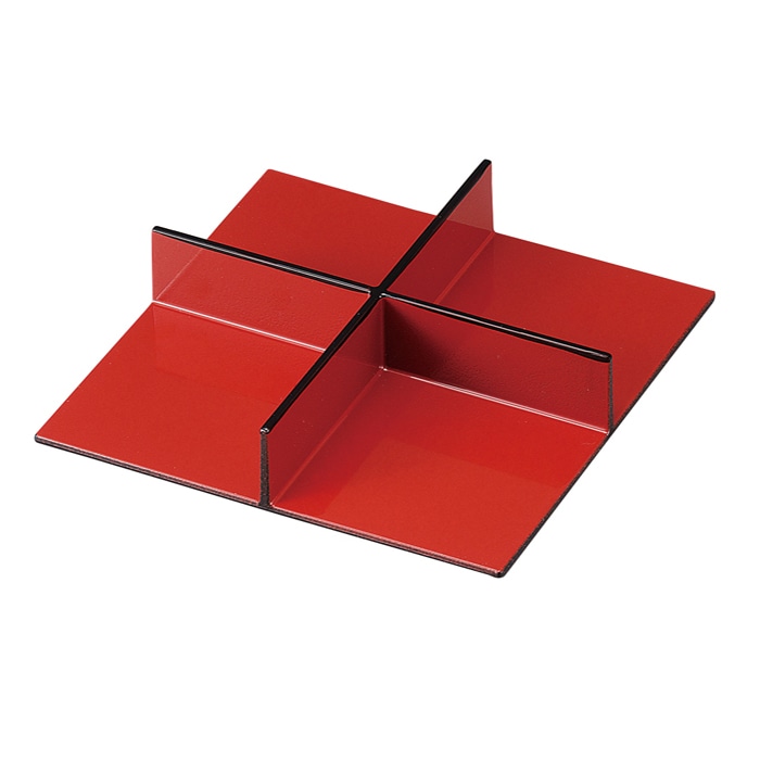 福井クラフト 松花堂用　底板付十字仕切 朱塗天黒 22160120 1個（ご注文単位1個）【直送品】