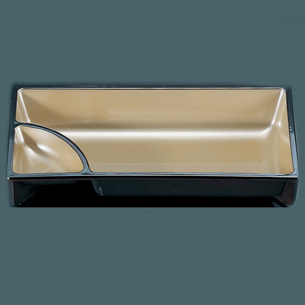 福井クラフト 松花堂 刺身鉢長手 のぞき付 銀 24024560 1個(ご注文単位1個)【直送品】