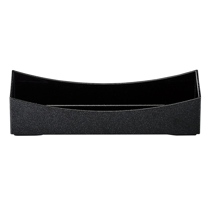 福井クラフト 松花堂箱　夢枕長手盛箱用　中親アーチ型 内外黒銀パール 21015782 1個（ご注文単位1個）【直送品】