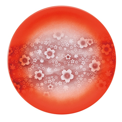 福井クラフト 耐熱φ150寿司皿 橙ぼかし花星座 13000117 1個（ご注文単位1個）【直送品】
