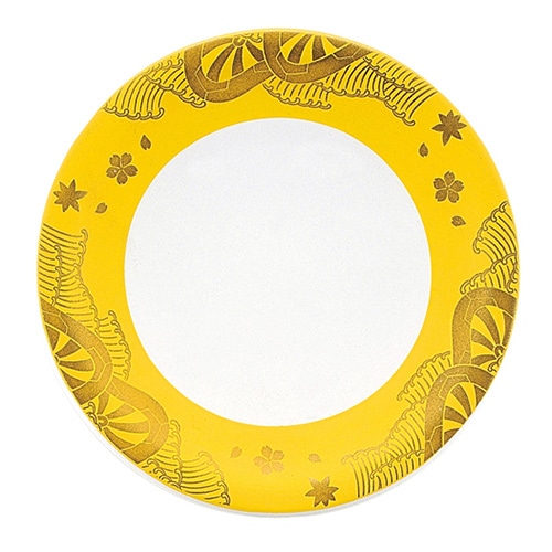 福井クラフト 耐熱φ150寿司皿 イエロー源氏車 13000128 1個（ご注文単位1個）【直送品】