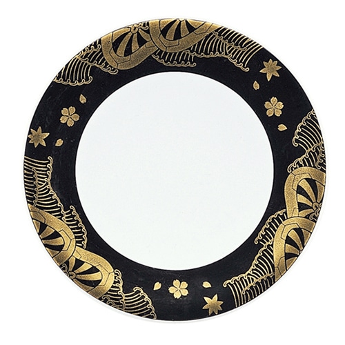 福井クラフト 耐熱φ150寿司皿 ブラック源氏車 13000130 1個（ご注文単位1個）【直送品】