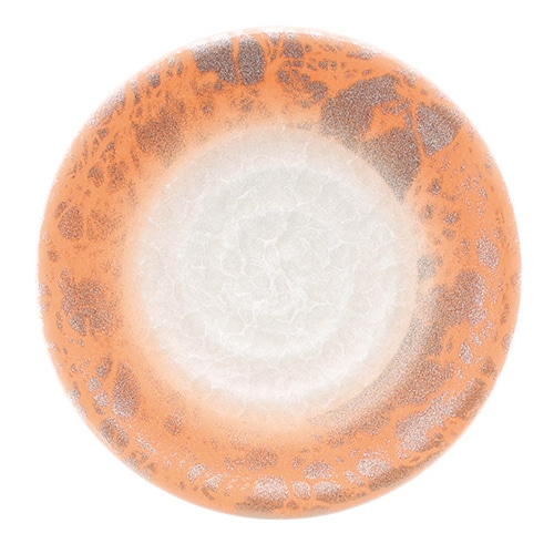 福井クラフト 耐熱φ150寿司皿　渦巻 アクアオレンジ銀雲 13000173 1個（ご注文単位1個）【直送品】