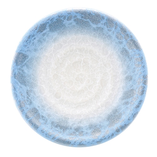 福井クラフト 耐熱φ150寿司皿　渦巻 アクアブルー銀雲 13000175 1個（ご注文単位1個）【直送品】