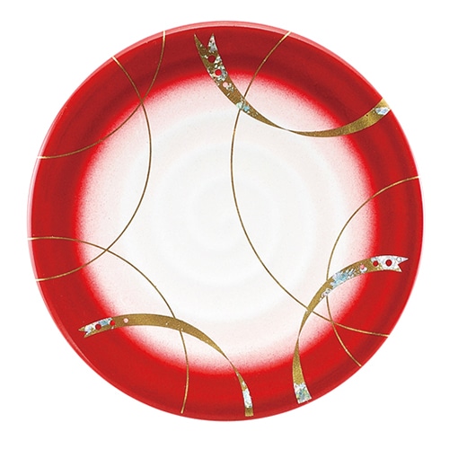 福井クラフト 耐熱φ150寿司皿　渦巻 レッドリング 13000180 1個（ご注文単位1個）【直送品】