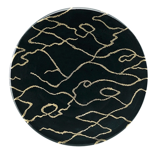 福井クラフト 耐熱φ150寿司皿　渦巻 ブラック金の河 13000192 1個（ご注文単位1個）【直送品】