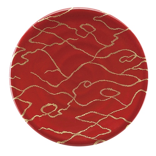 福井クラフト 耐熱φ150寿司皿　渦巻 レッド金の河 13000193 1個（ご注文単位1個）【直送品】
